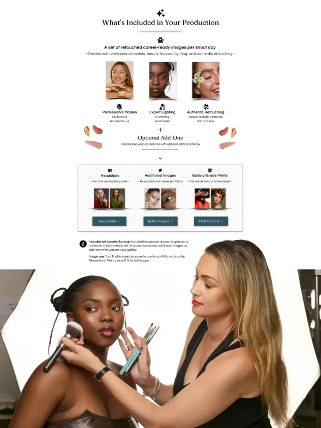 Aperture Beauty website - schools