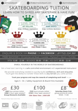 Skateboarding tuition poster