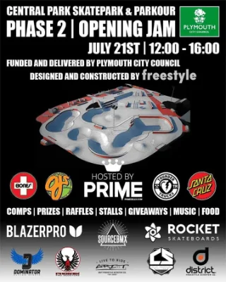 Central Park Skatepark Phase 2 opening jam poster