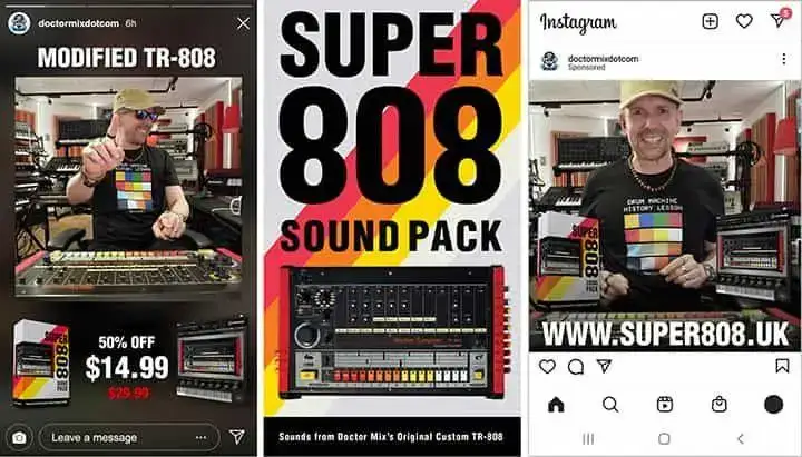 Instagram story and feed advert variants