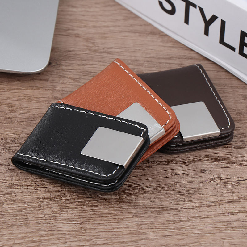 Thumbnail: 1Pc PU Leather Strong Magnetic Money Clip Pocket Wallet Portable Mini Slim Walle