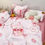 Μικρογραφία: Cute Cherry Bedding Set No Filler Orange Bear Kawaii Duvet Cover Flat Sheet Pill