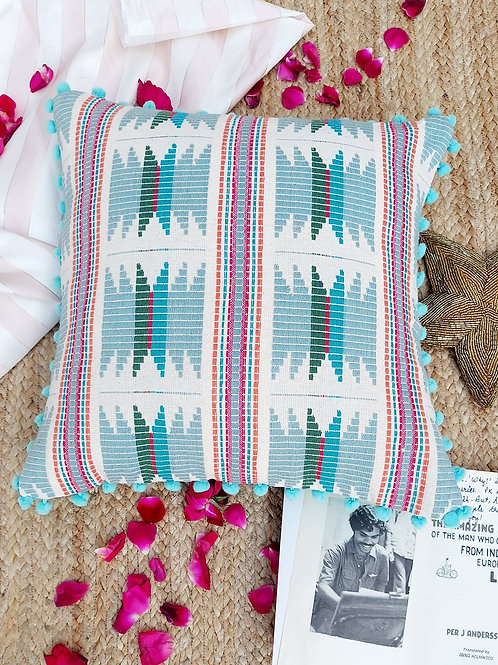 Peacock Palette Geometric Cushion Cover