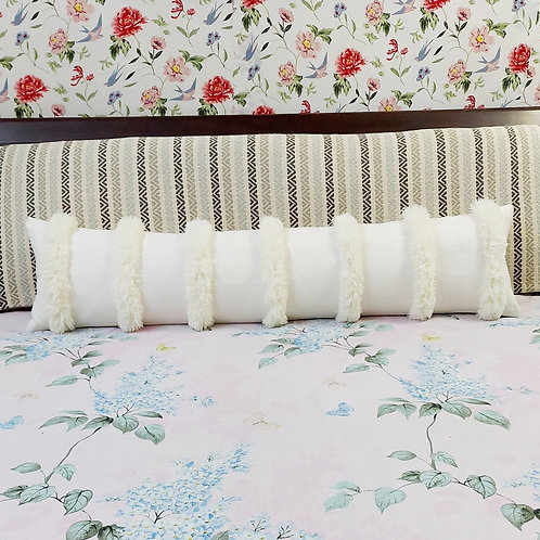 White Snowman Tufted Boho Oversize Lumbar Cover