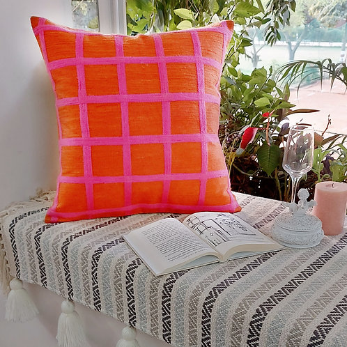 Windowpane checks Cushion Cover