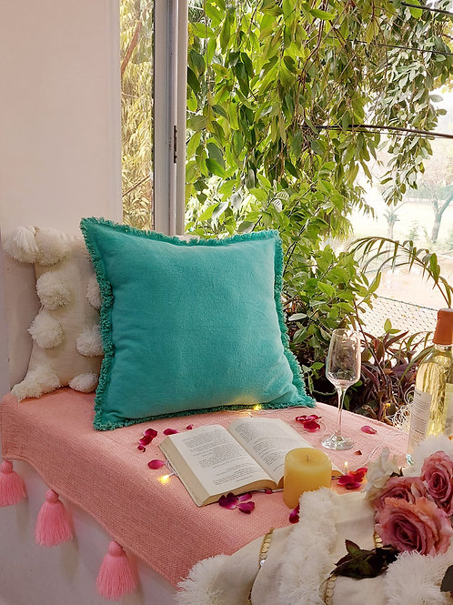 Sea Green Solid Cushion Cover