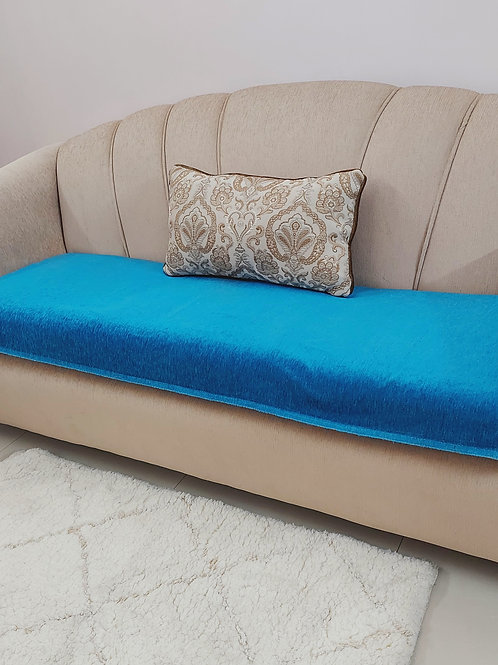 Luxe Solid Couch Cover-Blue
