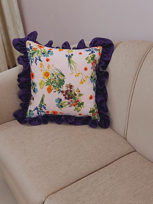 Summery Frills Printed Cushion Cover