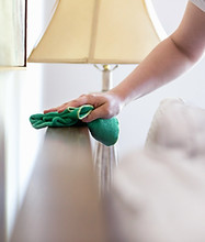 Femme de ménage Meubles, microfibre, éponge, propre, nettoyage, ménage