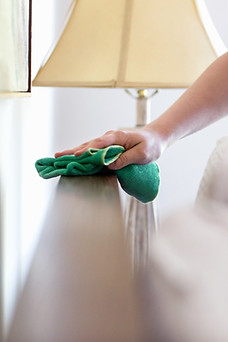 Woman Cleaning Furniture