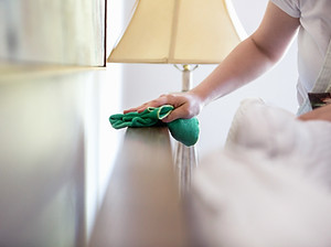 Woman Cleaning Furniture