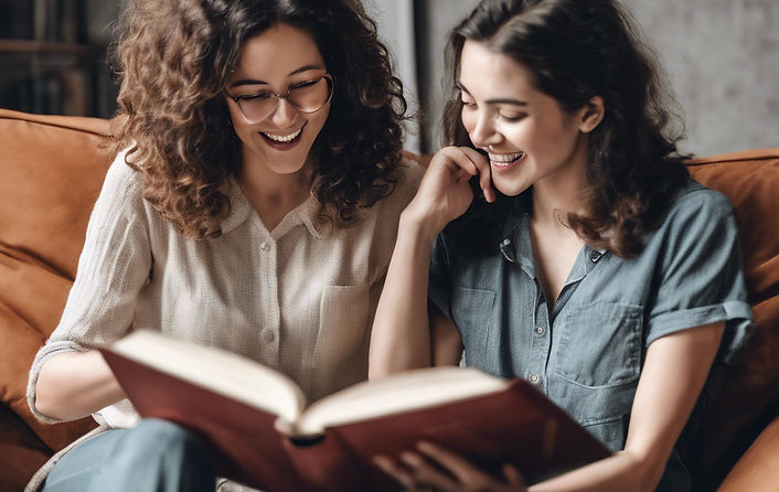 women talking about books together.jpg
