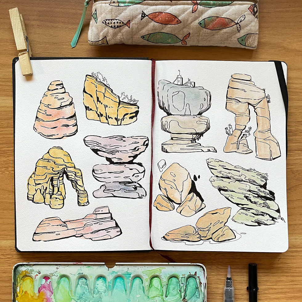 Sketch with me: Stone structures