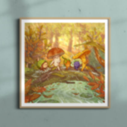 Autumn walk - structured art print