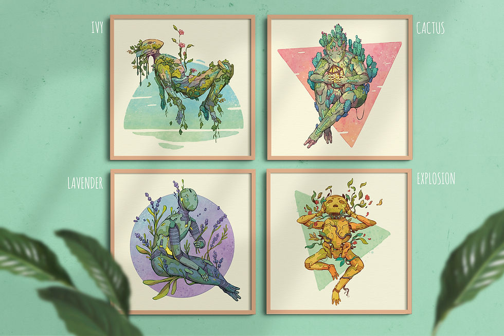 Thumbnail: Botanical bots  | structured art print