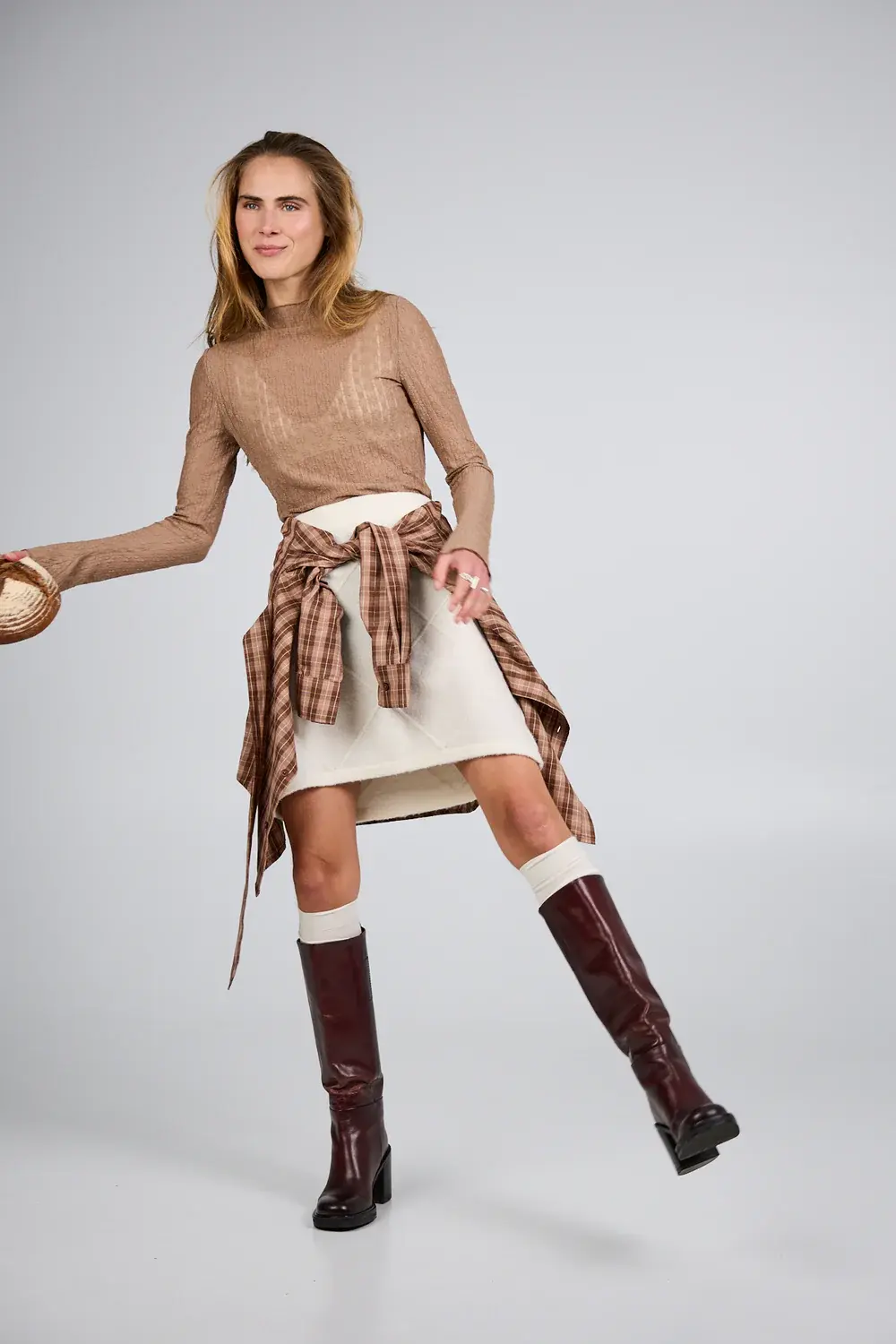 Oh April Zahara Lace Longsleeve Almond Mist