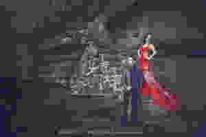 red gown for prewedding