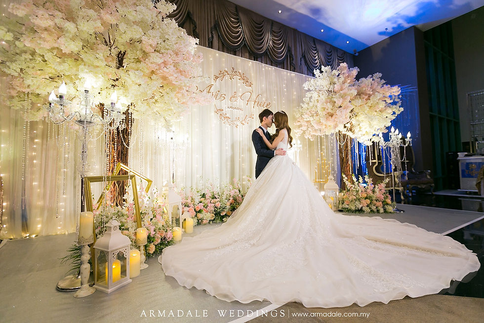 bridal ball gown with train