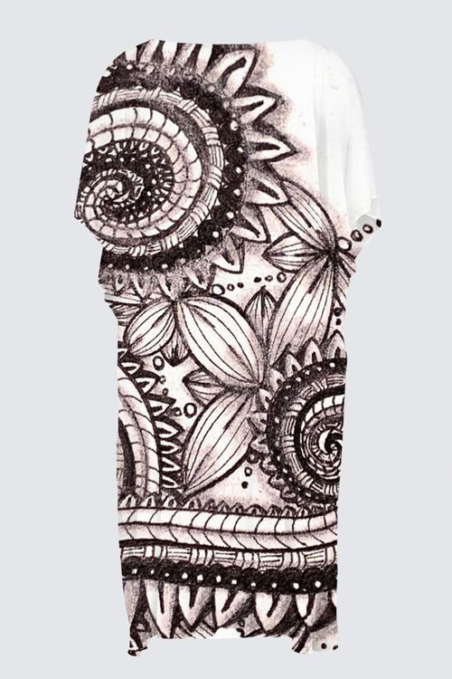 Thumbnail: Chiffon Short-Sleeve Draped Kimono ~ Wearable Art