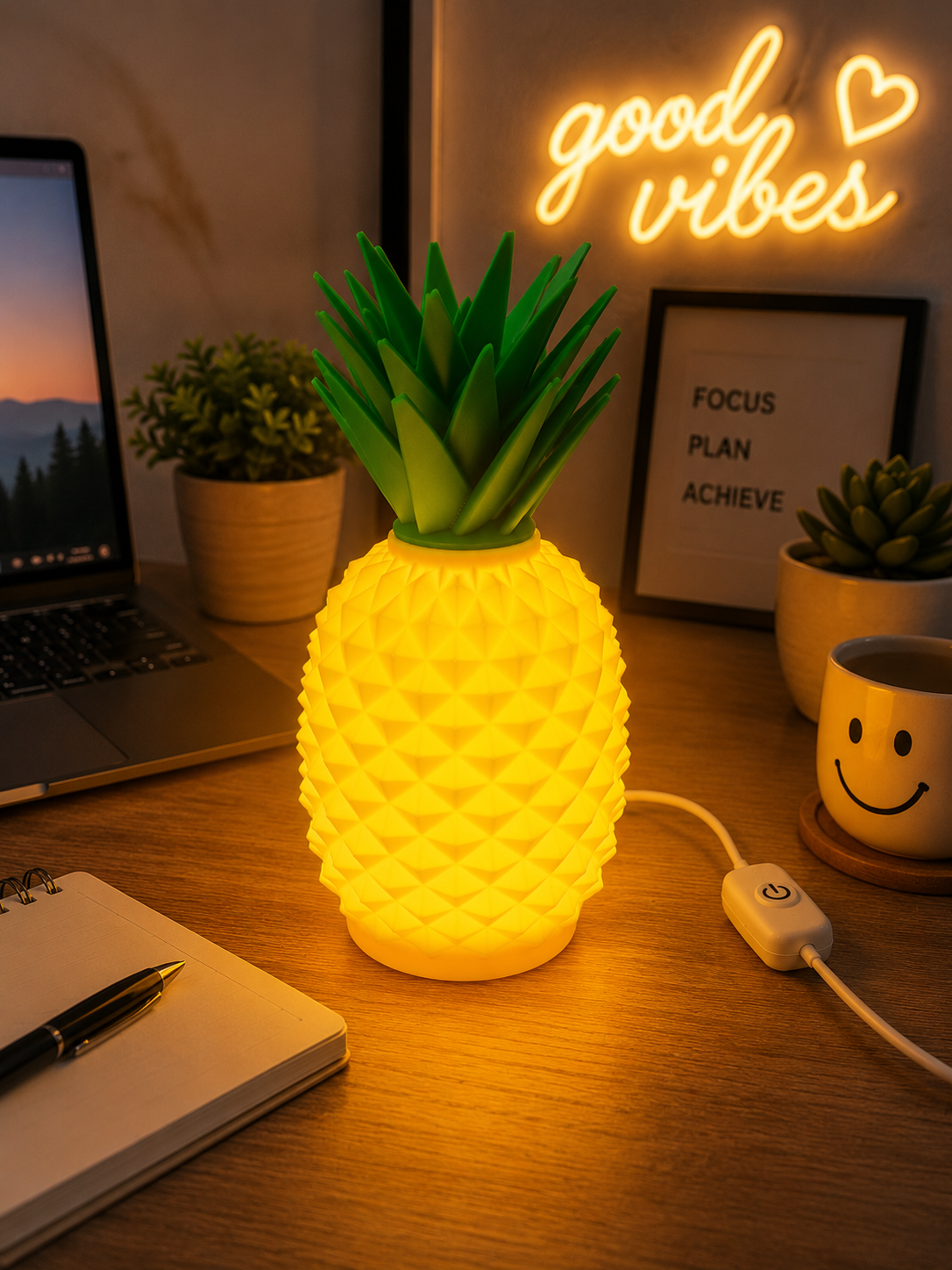 Ananas Dekoratif Masa Lambası