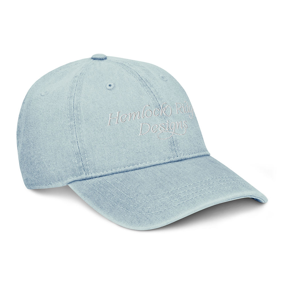 Thumbnail: Hemlock Embroidered Hat, Washed Denim