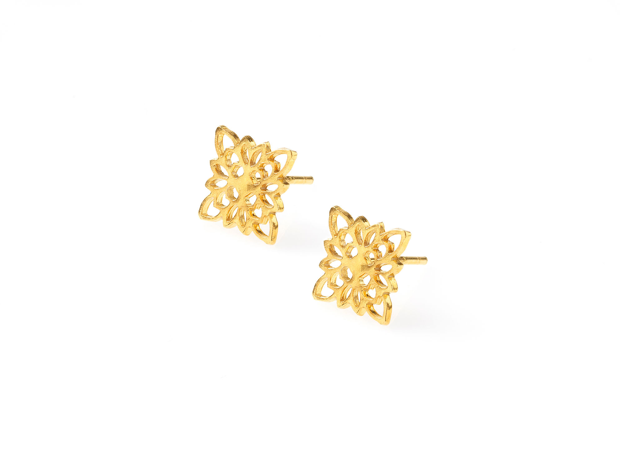 MASARI - Handmade 925 sterling silver Gold plated in 24k earrings