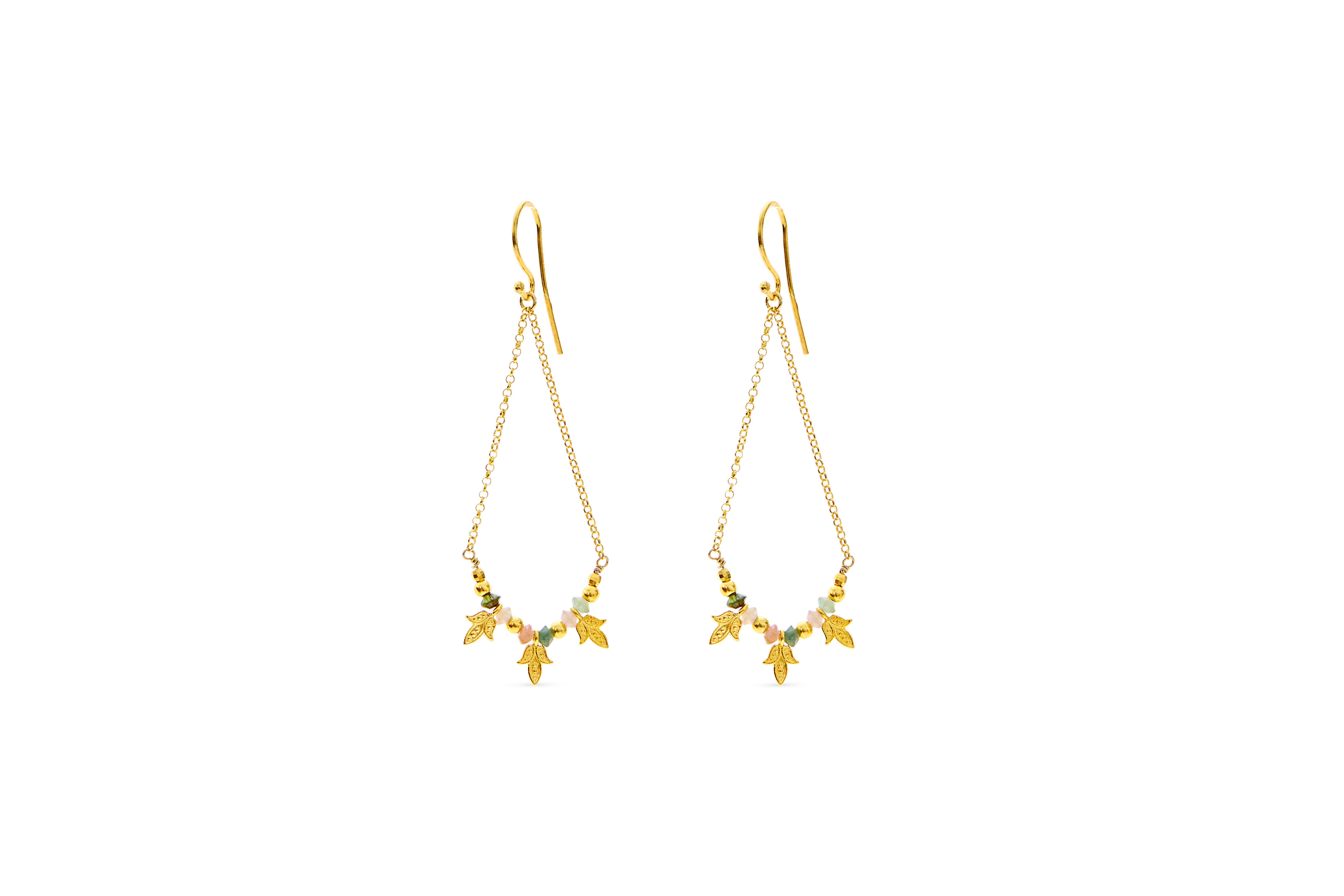 HARETE - Handmade 925 sterling silver Gold plated in 24k earrings