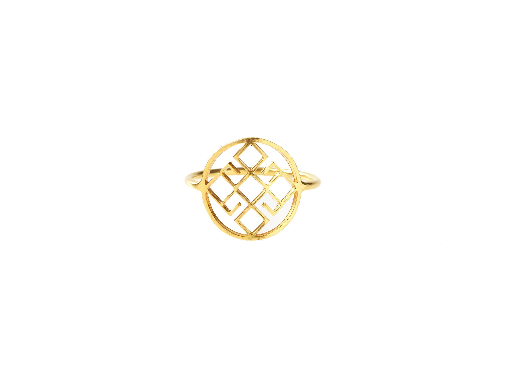 FYTI - Handmade 925 sterling silver ring, Gold plated in 24k