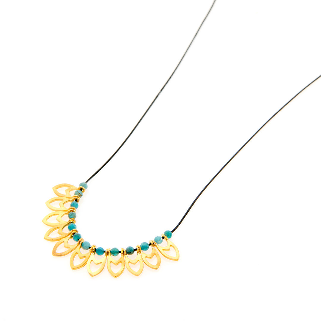AMARANDE - Handmade 925 sterling silver necklace, Gold plated in 24k
