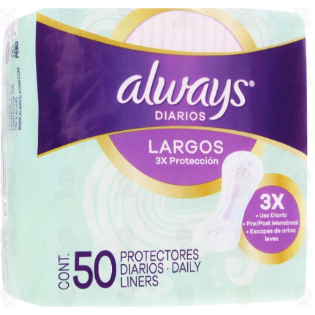 Always Daily Liners Long – 50 Count