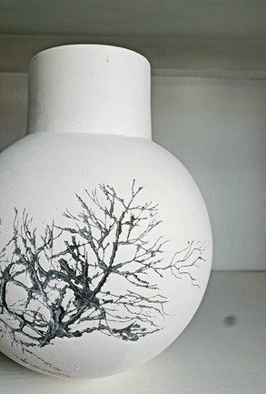 Naked Porcelain Globe with wild grass detail