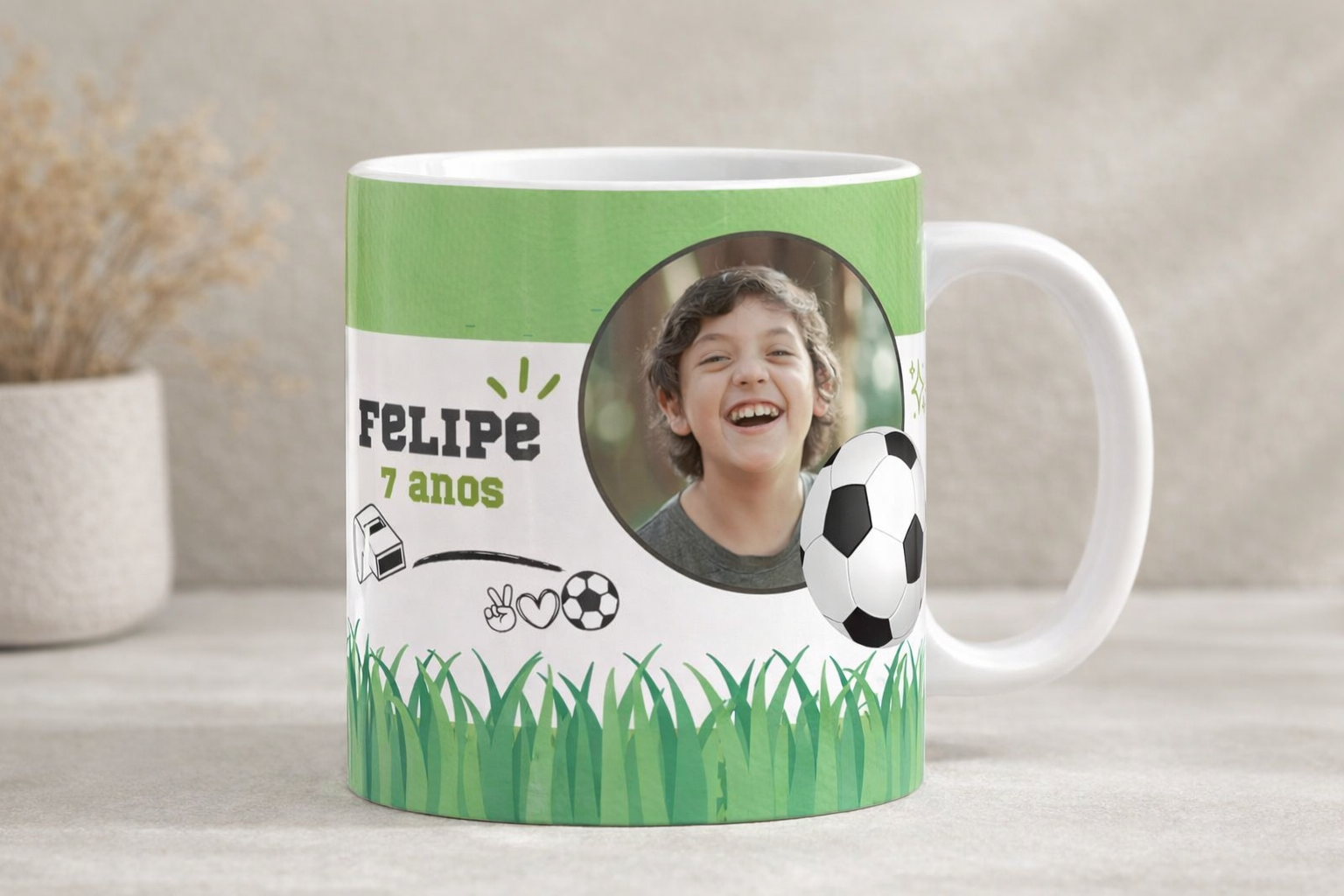 Caneca Personalizada Nome + Idade + Foto