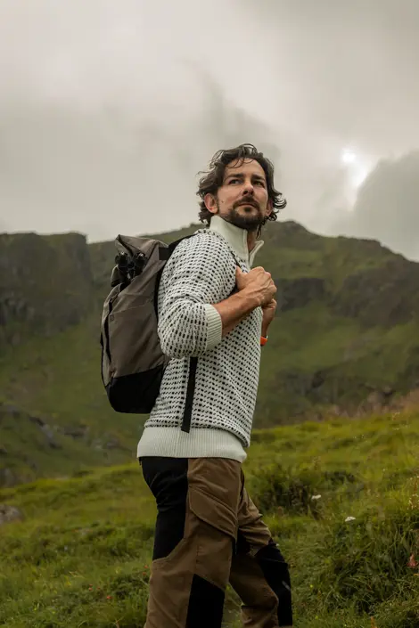 Me looking at the beautiful Lofoten background