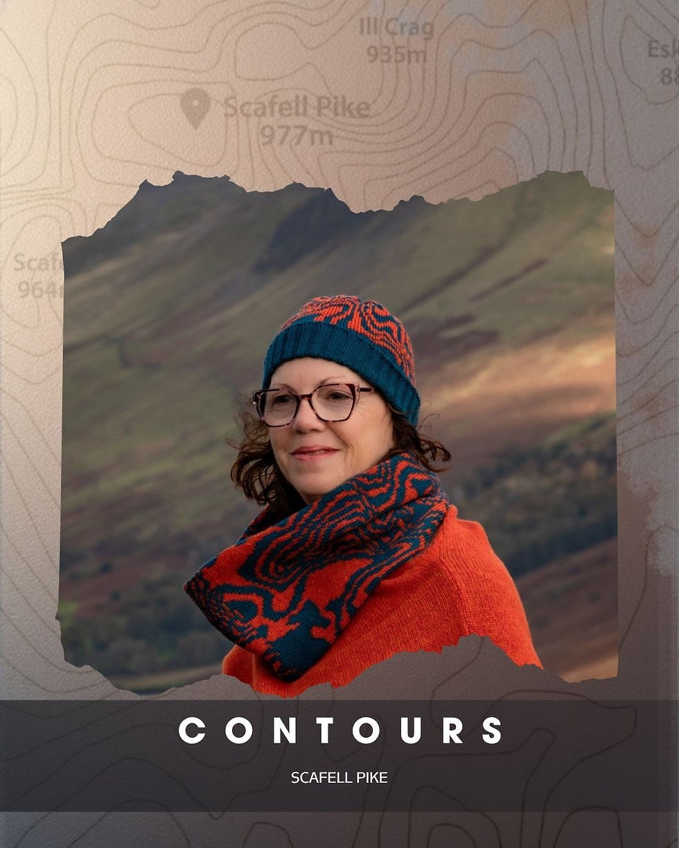 Thumbnail: Contours Collection, Scafell PikeTeal and Orange Cowl, Knitted Snood.