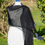 Thumbnail: Merino wool wrap in black. Super fine Stole. Lightweight Scarf.
