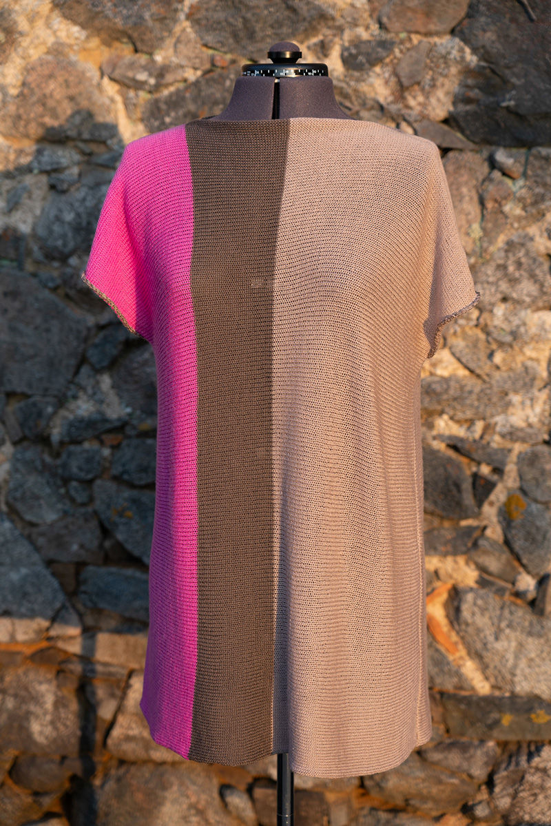 Thumbnail: Colours of Summer Tunic. Knitted ready to post.