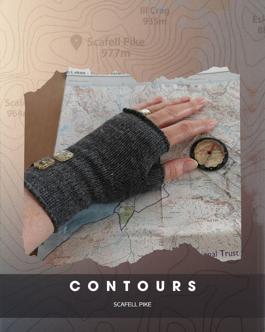 Thumbnail: Merino Wool Grey Fingerless Gloves. Texting Gloves. Button gloves. Wrist Warmers