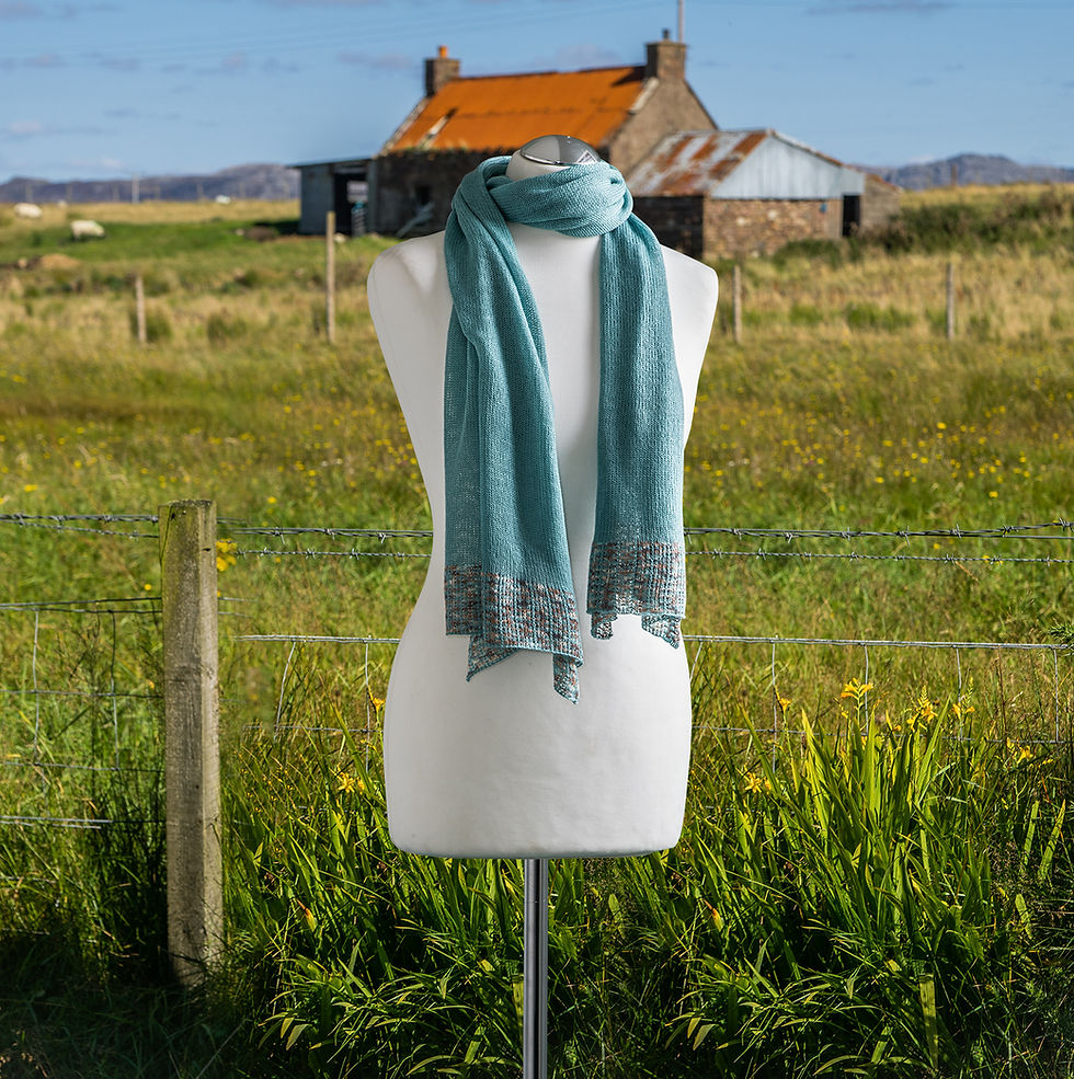 Thumbnail: Merino wool wrap in ice blue.
