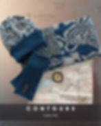 Thumbnail: Contours Collection, Scafell Pike - Denim Blue and Silver Grey Merino Cowl