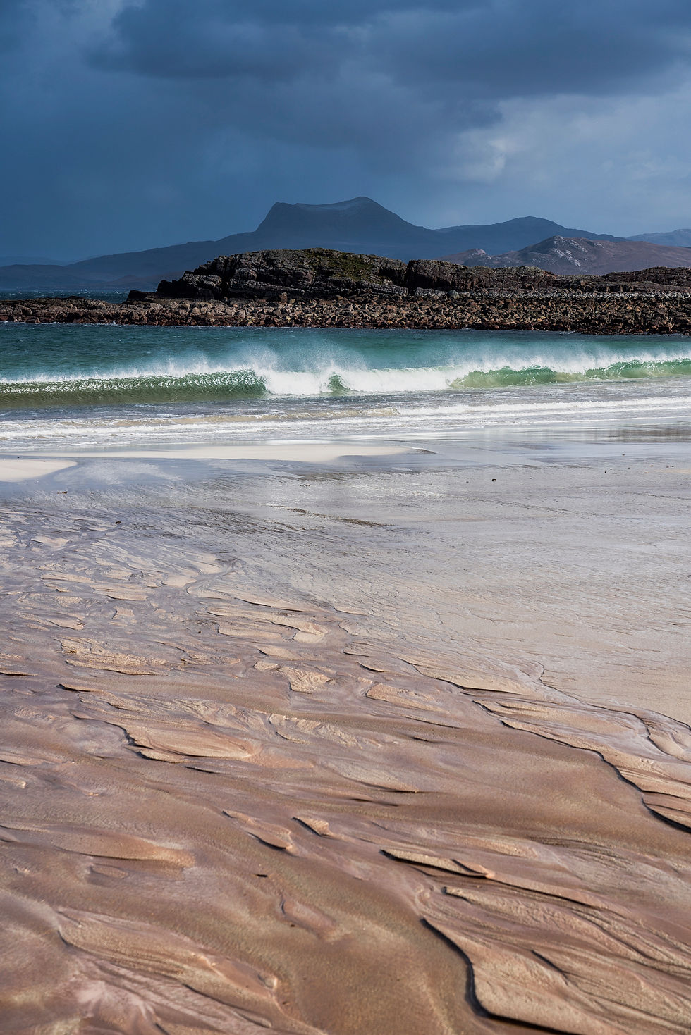 Dark skies over Mellon Udrigle beach.