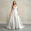 Thumbnail: Front view of satin A-line wedding dress Ethelinda by Rebecca Ingram
