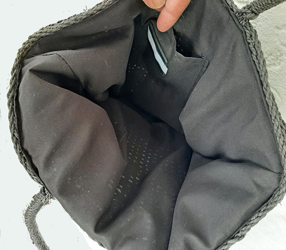 Basttasche schwarz 2 Schultergurte