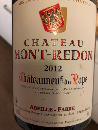 Châteauneuf-du-Pape 2012.            Château Mont-Redon