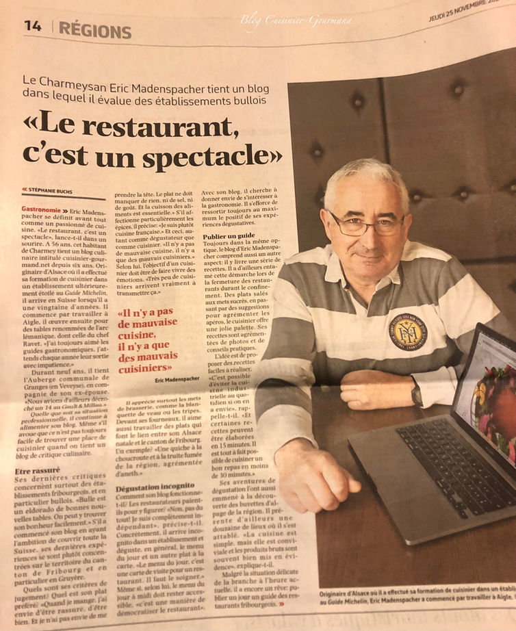 Le Cuisinier-Gourmand que je suis, est aux anges.