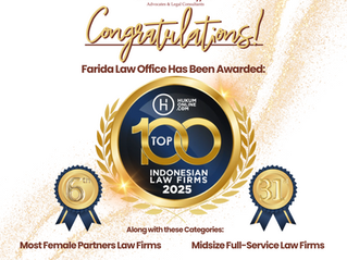 Farida Law Office Recognized Among Top 100 Indonesian Law Firms 2025, Honored for Excellence and Leadership 