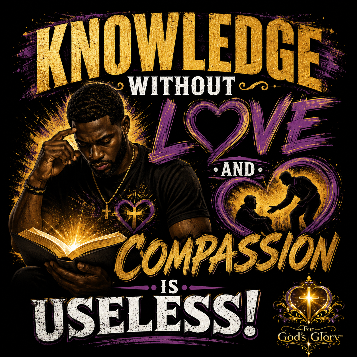 Personal Quotes From God - Knowledge Without Love - T-Shirt