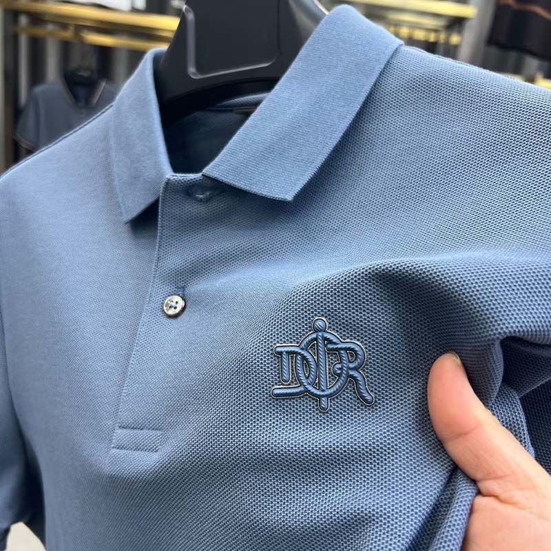 Thumbnail: 100% cotton high-end luxury short sleeve polo shirt 2025 summer designer brand l