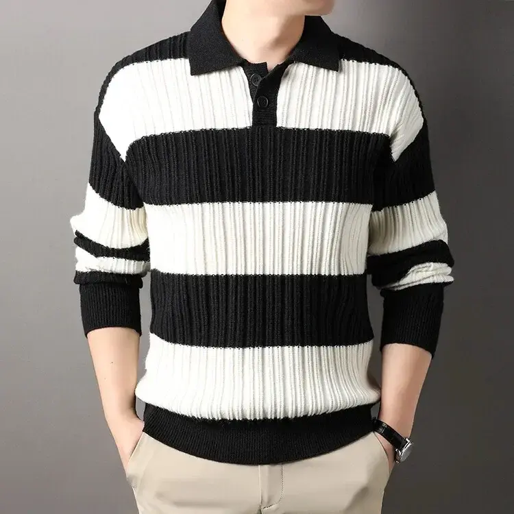 Thumbnail: Men's Quarter Zip Sweater Slim Fit Casual Knitted Turtleneck Pullover Mock Neck 