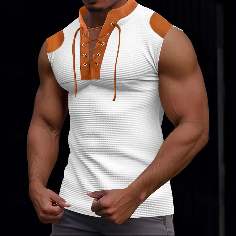 Thumbnail: 2025 New Summer Men's Tank Tops Patchwork Sports Vests Male Waffle Jogging Fitne
