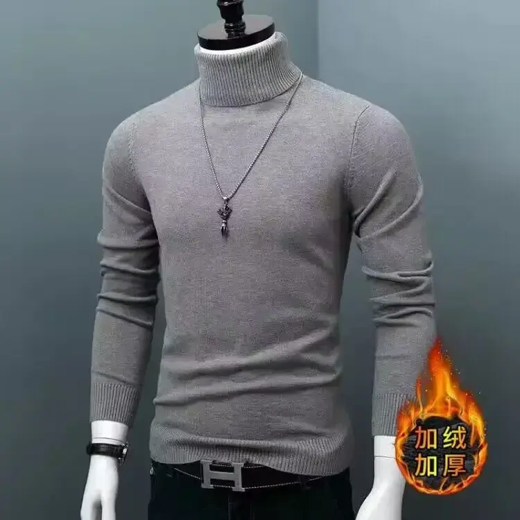 Thumbnail: Winter Thick Warm Sweater Men Turtleneck Sweaters Slim Fit  Pullover Men Classic